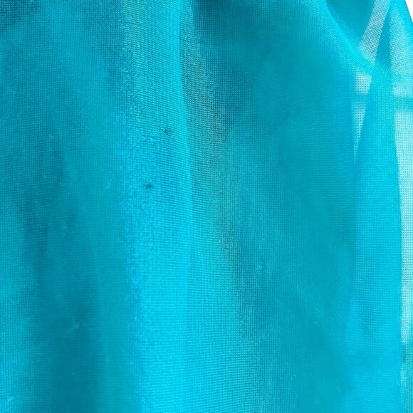 Vintage Nylon Ruffle Baby Doll Blue Sleeveless Nightgown 70's Style - Picture 9 of 9